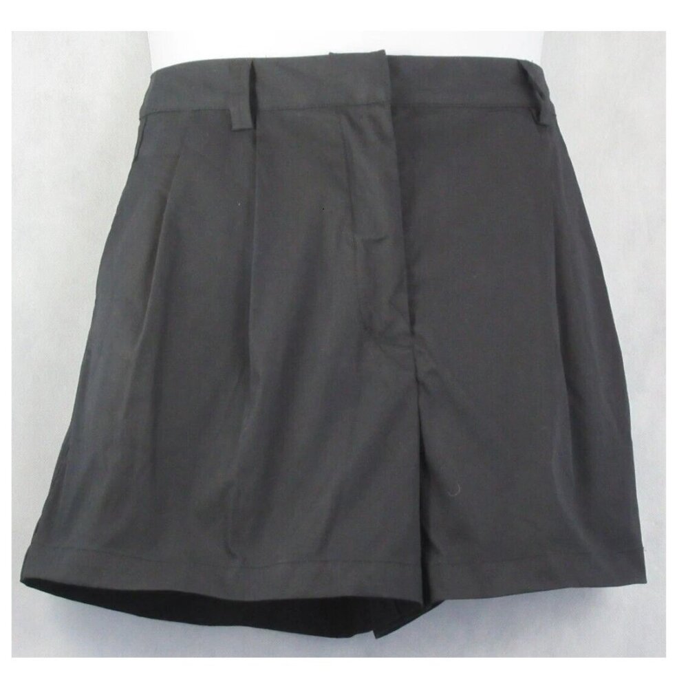 NWT Bar III Nicole Williams English Women's Pleated Shorts, Black, Size 12